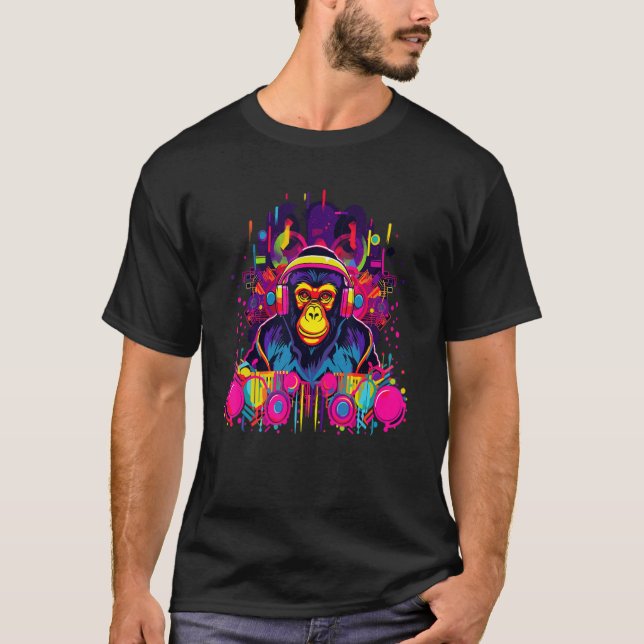 Cyber Moneky DJ Rave Music Festival T-Shirt (Front)