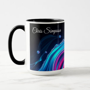 Cyber-Natural Wave Mural Full Wrap Personalised Mug