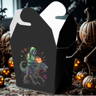 Cyber Neon Skeleton Riding Robo Dino – Halloween Favour Box