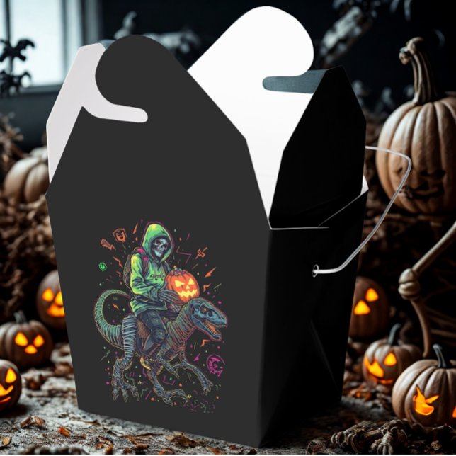 Cyber Neon Skeleton Riding Robo Dino – Halloween  Favour Box (Creator Uploaded)