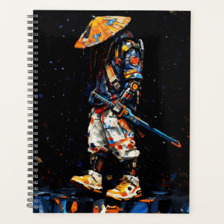 Cyber Ninja Palette Knife Neon Orange Impasto Planner