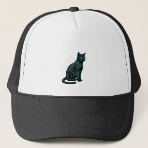 Cyber Nyan Futuristic Cyberpunk Cat Gamer Apparel Trucker Hat