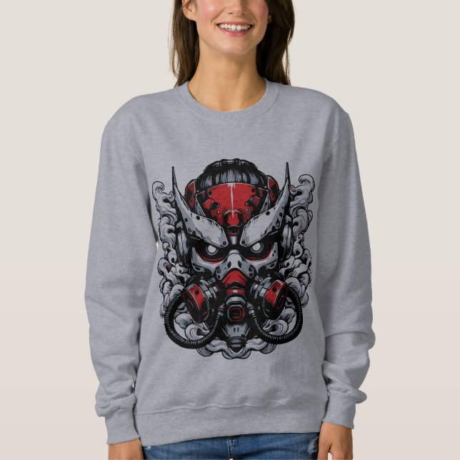 Cyber Oni: Smoke Warrior Mask Sweatshirt (Front)