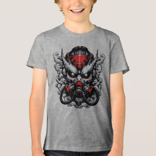 Cyber Oni: Smoke Warrior Mask Tri-Blend Shirt