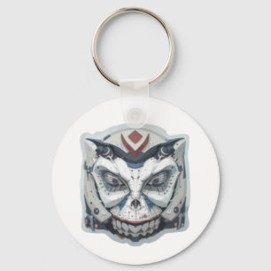 Cyber Oni: The Mecha Demon Face Key Ring
