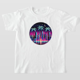 Cyber Palms: Neon Nightscape T-Shirt