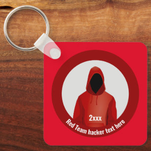 Cyber Pen Testing Red Team - Faceless Hacker logo Key Ring