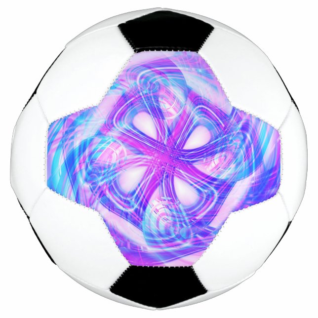 Cyber Pink and Blue Compact Mirror Football (Front)
