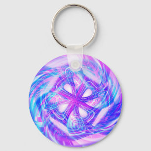 Cyber Pink and Blue Key Ring