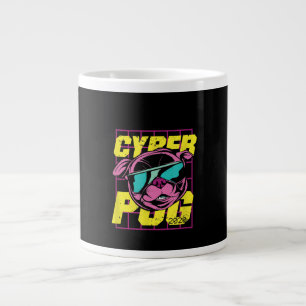Cyber Pug 2021 Funny Dog Pug Design Large Coffee Mug