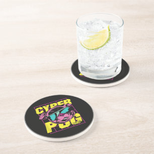 Cyber Pug Cool Pug Dog Coaster
