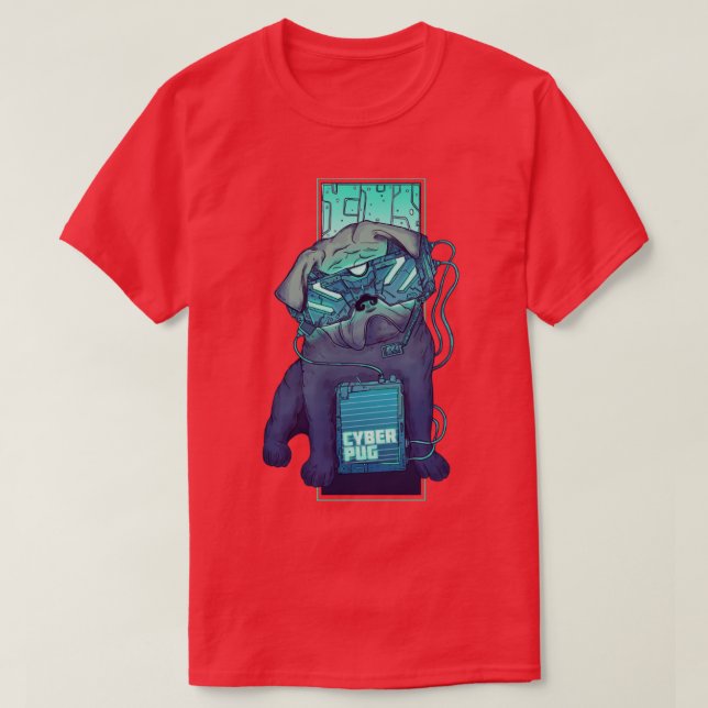 Cyber Pug T-Shirt (Design Front)