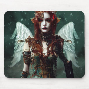 Cyber Punk Angel_Digital Art Mouse Pad