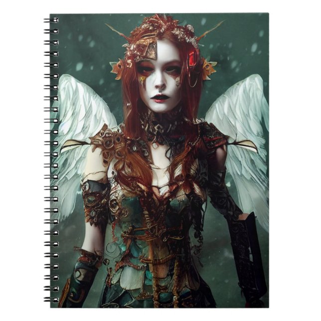 Cyber Punk Angel Digital Art Notebook (Front)