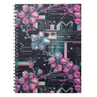 Cyber Sakura Skyline Notebook
