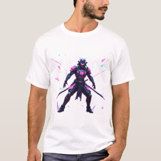 Cyber-Samurai Aurora Warrior T-Shirt