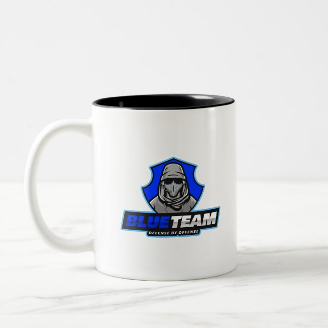 Cyber Secuirty Blue team Shield Two-Tone Coffee Mug (Left)