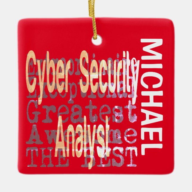 Cyber Security Analyst Extraordinaire CUSTOM Ceramic Ornament (Front)