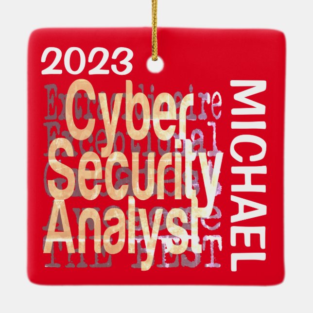 Cyber Security Analyst Extraordinaire CUSTOM Ceramic Ornament (Back)