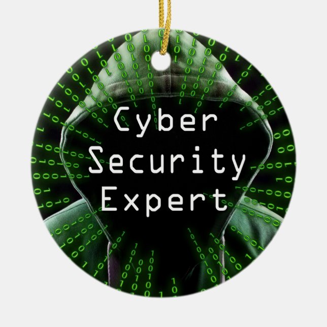 Cyber Security Business Expert Ceramic Tree Decoration (Front)