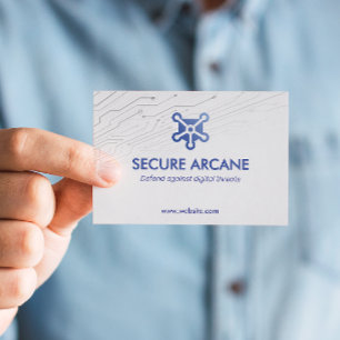 Cyber Security Business   Futuristic Simple White Card