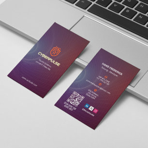 Cyber Security Business   Moder Purple Pulse Card