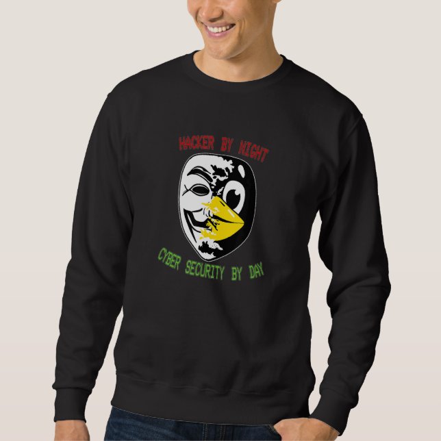 Cyber Security Expert Linux Penguin As Hacker Sweatshirt (Front)