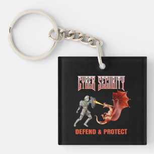 Cyber Security Knight Dragon Defence Key Ring
