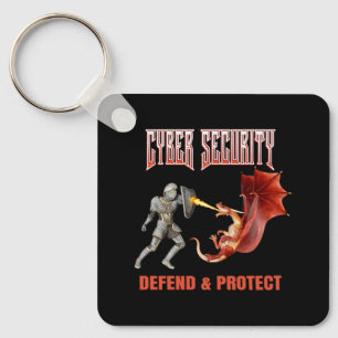 Cyber Security Knight Dragon Defence Key Ring