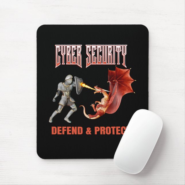 Cyber Security Knight Dragon Defence Mouse Mat (With Mouse)