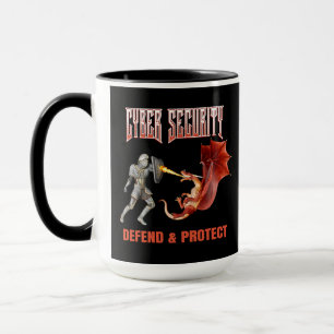 Cyber Security Knight Dragon Defence Mug
