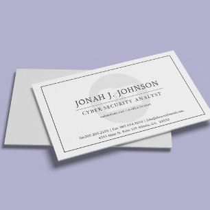 Cyber Security Minimal Locked File Folder Business Card