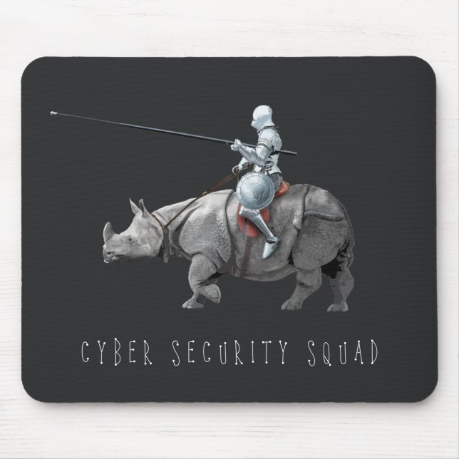 Cyber Security Squad armour shield knight rhino Mouse Mat (Front)