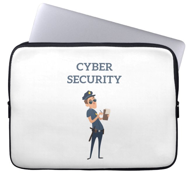 Cyber Security: The Cool Cop on Patrol Laptop Sleeve (Front)