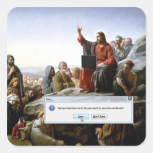 Cyber Sermon Funny Square Sticker