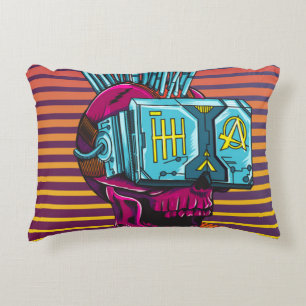 Cyber Skull Virtual Reality Cyberpunk floppy disc Decorative Cushion