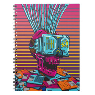Cyber Skull Virtual Reality Cyberpunk floppy disc  Notebook