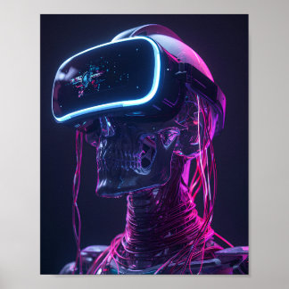Cyber Skull VR — Futuristic Gaming Poster