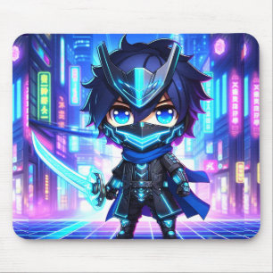 Cyber Slash – Chibi Ninja Battle Mousepad