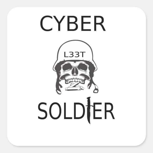 Cyber Soldier Hacker Stickers (Front)