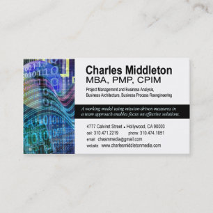 Cyber Tech-1 Business Card template (white/blue)