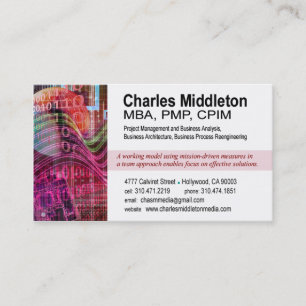 Cyber Tech-1 Business Card template (white/red)