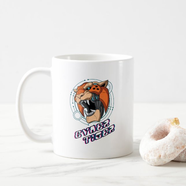 Cyber Tiger | Classic Mug #11 (With Donut)