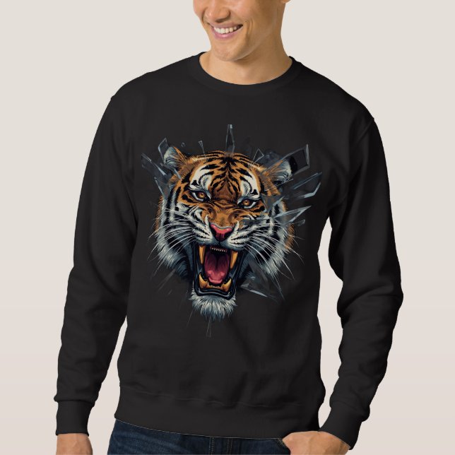Cyber Tiger Roar Wall Art Sweatshirt (Front)