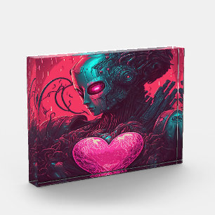 "Cyber Valentine" Design of Cybernetic Woman Photo Block