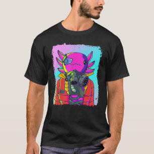 Cyber Vaporwave Aesthetic Futuristic Axolotl T-Shirt