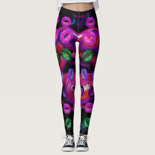 Cyber Venus Lips  - Kiss Me Quick. Multiplied.  Leggings