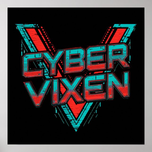 Cyber Vixen Gamer Girl Gaming Graphic | Video Game Poster (Front)