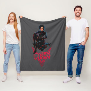 Cyber Vixen Gamer Girl - Gray Video Gaming Graphic Fleece Blanket