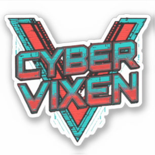 Cyber Vixen - Red Teal Gamer Girl Graphic Vinyl